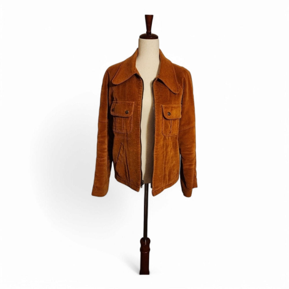 Vintage Corduroy Jacket in Burnt Orange, Size 28, Score One By William Berry